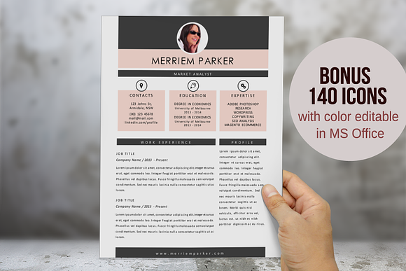 Elegant 3 in 1 Word resume pack in Resume Templates - product preview 3