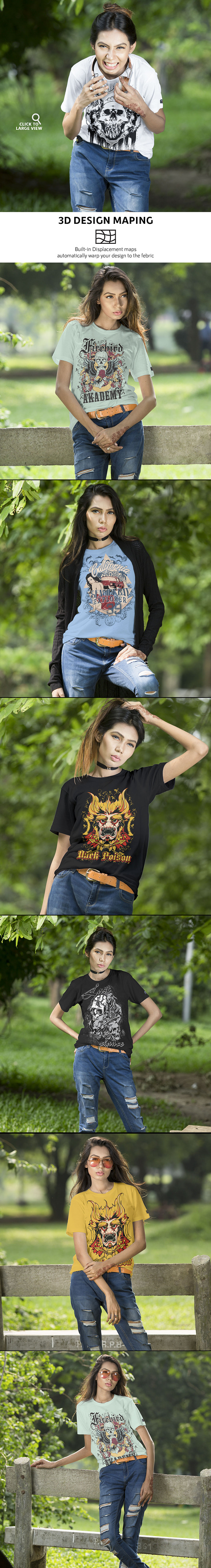 Female Tshirt Mockups Vol-2.2 in Product Mockups - product preview 3