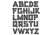 Tire font on white background. Vector alphabet