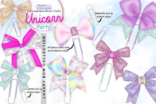 Unicorn Party Bow Collection