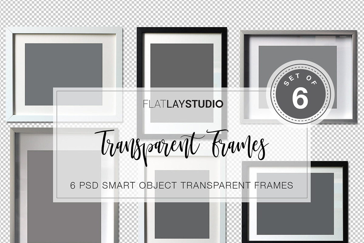 6 TRANSPARENT FRAMES / Smart Objects in Print Mockups - product preview 8