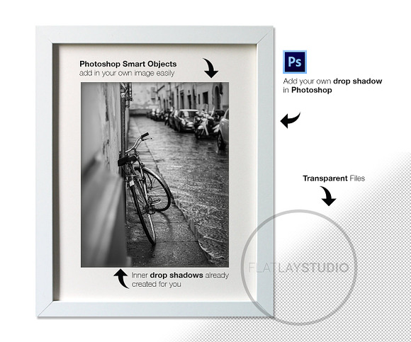 6 TRANSPARENT FRAMES / Smart Objects in Print Mockups - product preview 1