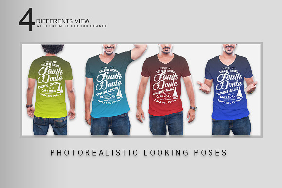 V-Neck Tshirt Mockup vol-1 in Product Mockups - product preview 2