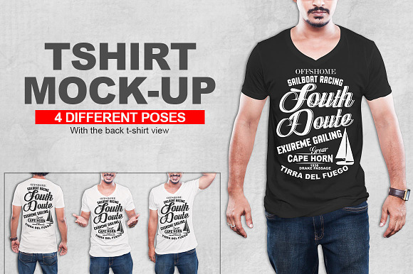 V-Neck Tshirt Mockup vol-1 in Product Mockups - product preview 3
