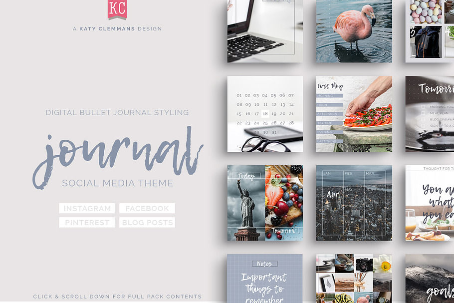 Journal Social Media template pack