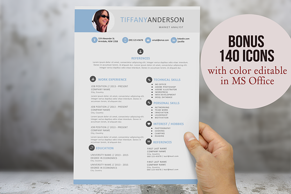 2 in 1 photo resume template in Resume Templates - product preview 2