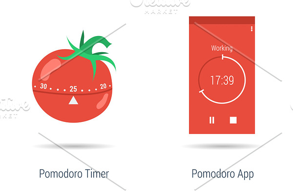 Concept of pomodoro timer and app