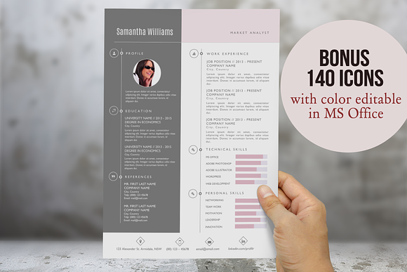 2 in 1 photo Word resume template in Resume Templates - product preview 2