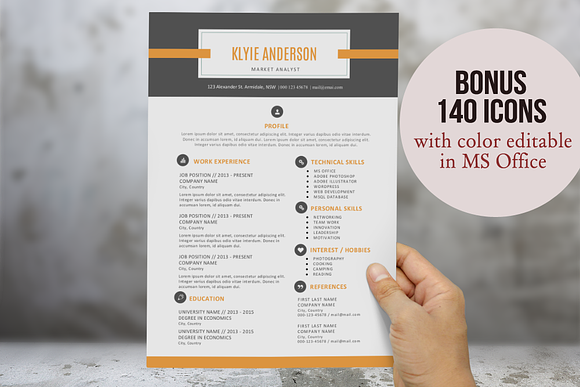 2 in 1 banner icon Word resume in Resume Templates - product preview 2