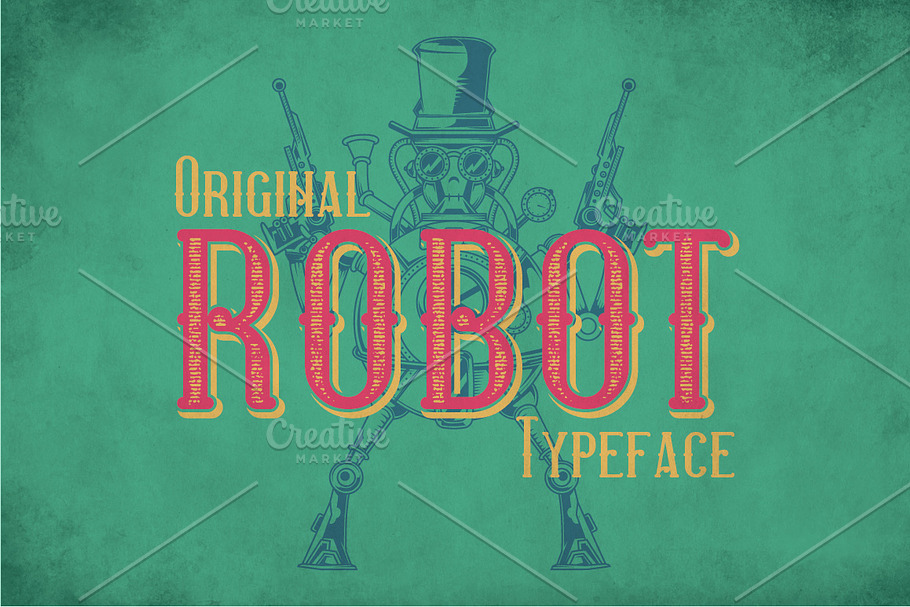 Robot Modern Label Typeface in Display Fonts - product preview 8