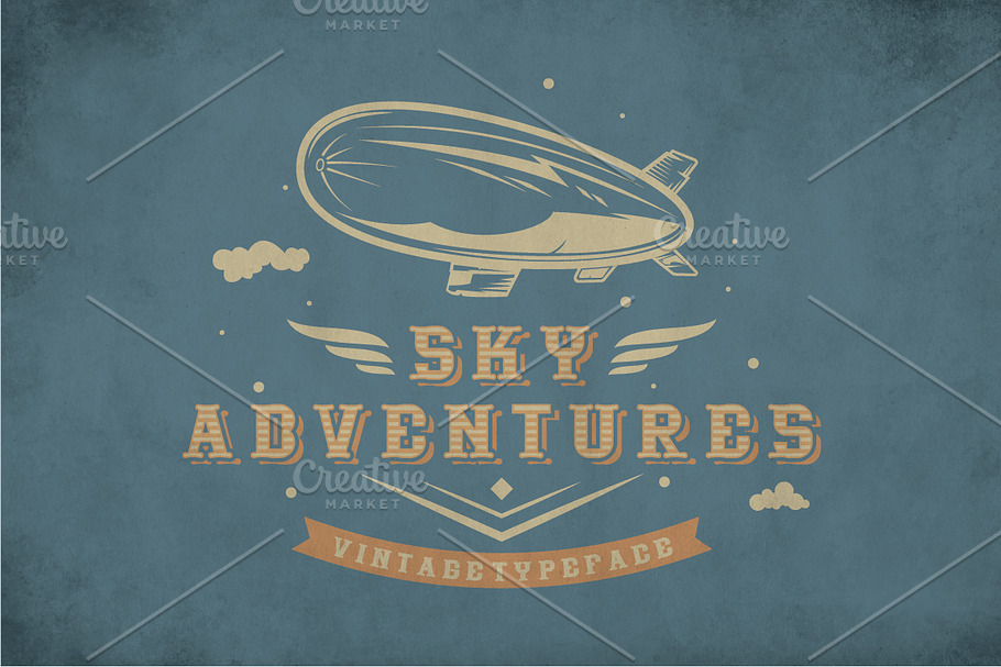 Sky Adventures Vintage Typeface in Display Fonts - product preview 8