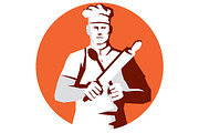 Chef Cook Rolling Pin Spatula Stenci