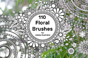110 Floral Brushes for Illustrator