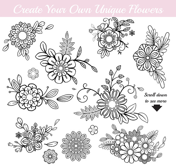 110 Floral Brushes for Illustrator in Photoshop Brushes - product preview 2