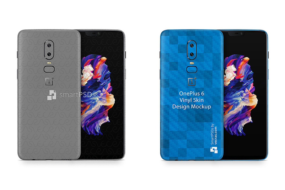 OnePlus 6 Vinyl Skin PSD Mockup in Product Mockups - product preview 8