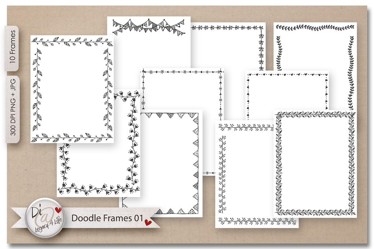 Doodle Frames | Page Creators  in Stationery Templates - product preview 8