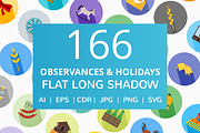 166 Observances & Holiday Flat Icons