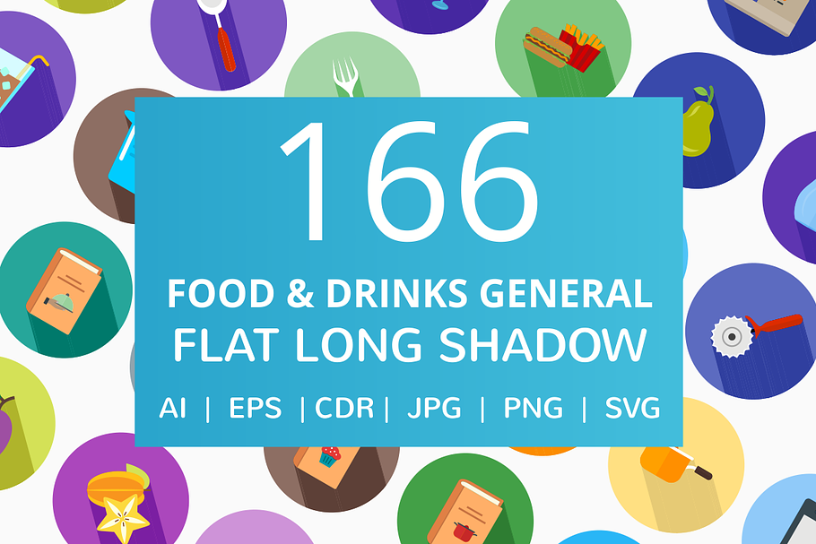 166 Food & Drinks General Flat Icons in Graphics - product preview 8