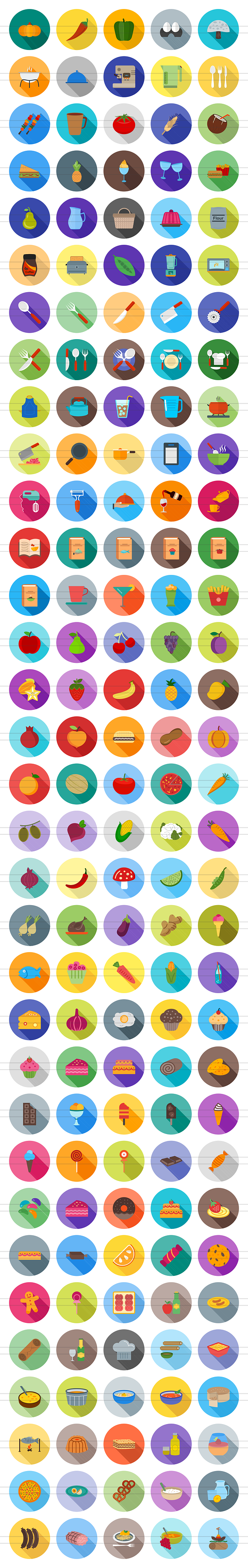 166 Food & Drinks General Flat Icons in Graphics - product preview 5