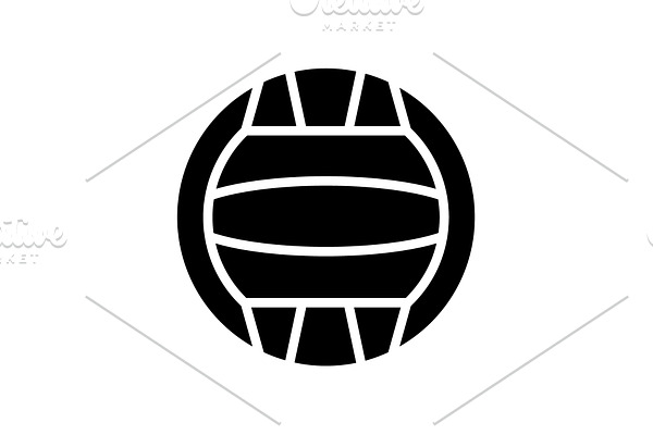 Web icon. Water polo black on white 