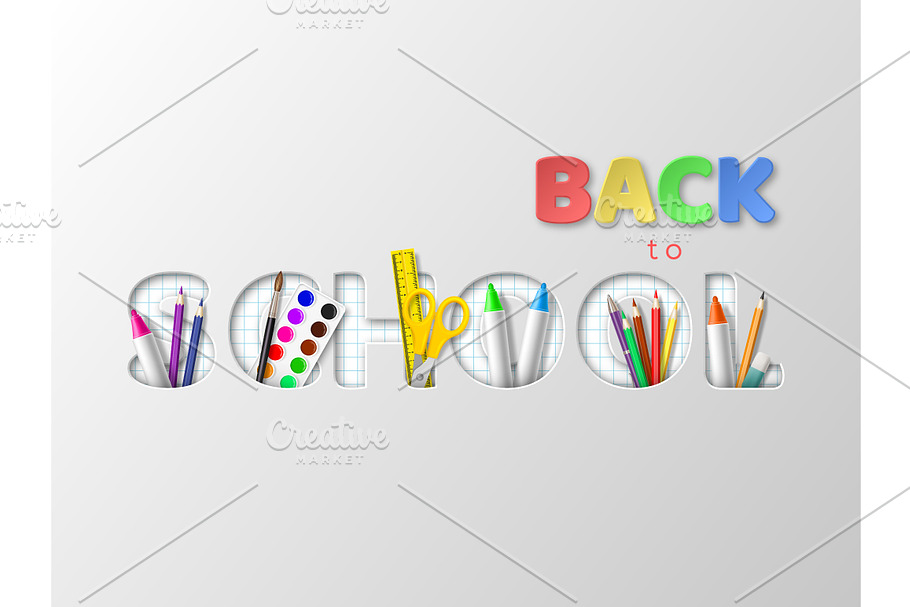 Back to school typography design. in Illustrations - product preview 8