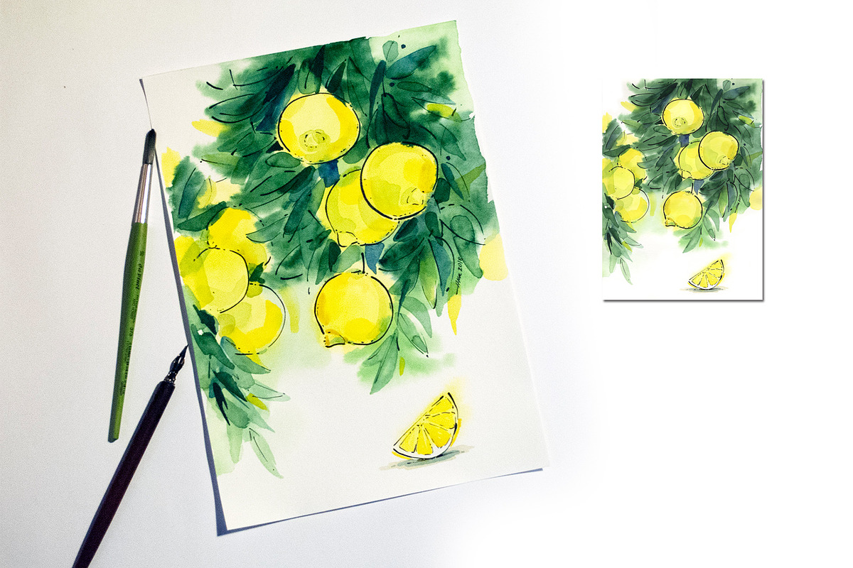 Lemons in Illustrations - product preview 8