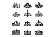 Royal Crowns with Unusual Design Monochrome Set