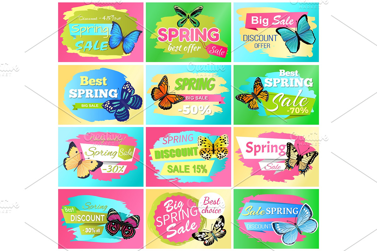 Best Spring Big Sale Banners Vector Illustration in Illustrations - product preview 8