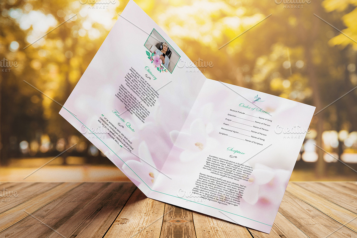 Funeral Program Template V04 in Brochure Templates - product preview 8