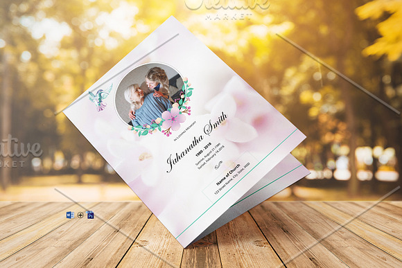 Funeral Program Template V04 in Brochure Templates - product preview 3
