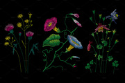 embroidery of wildflowers