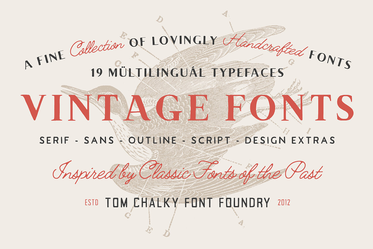 19 Vintage Fonts Bundle & Extras in Vintage Fonts - product preview 8