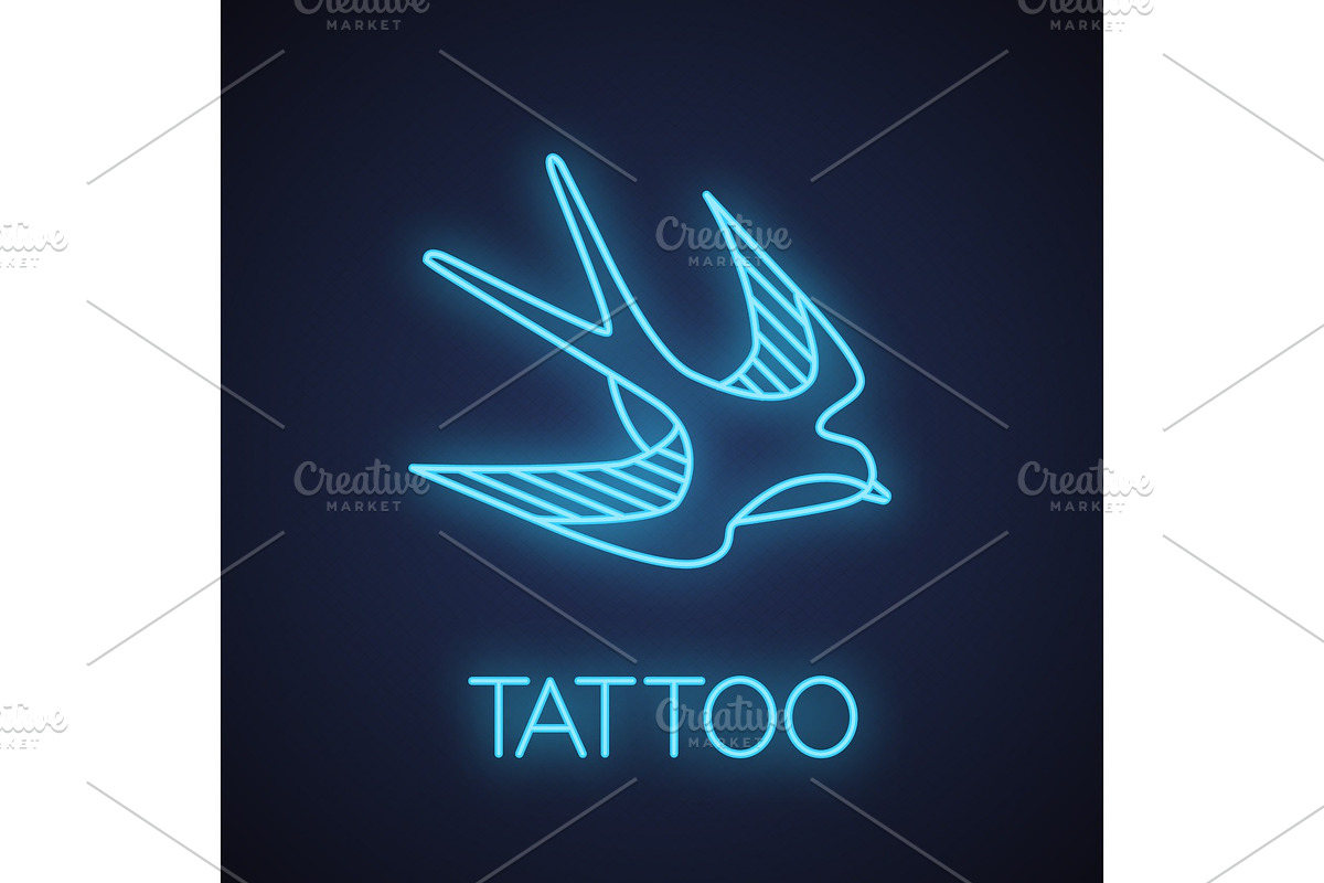 Swallow bird neon light icon in Graphics - product preview 8