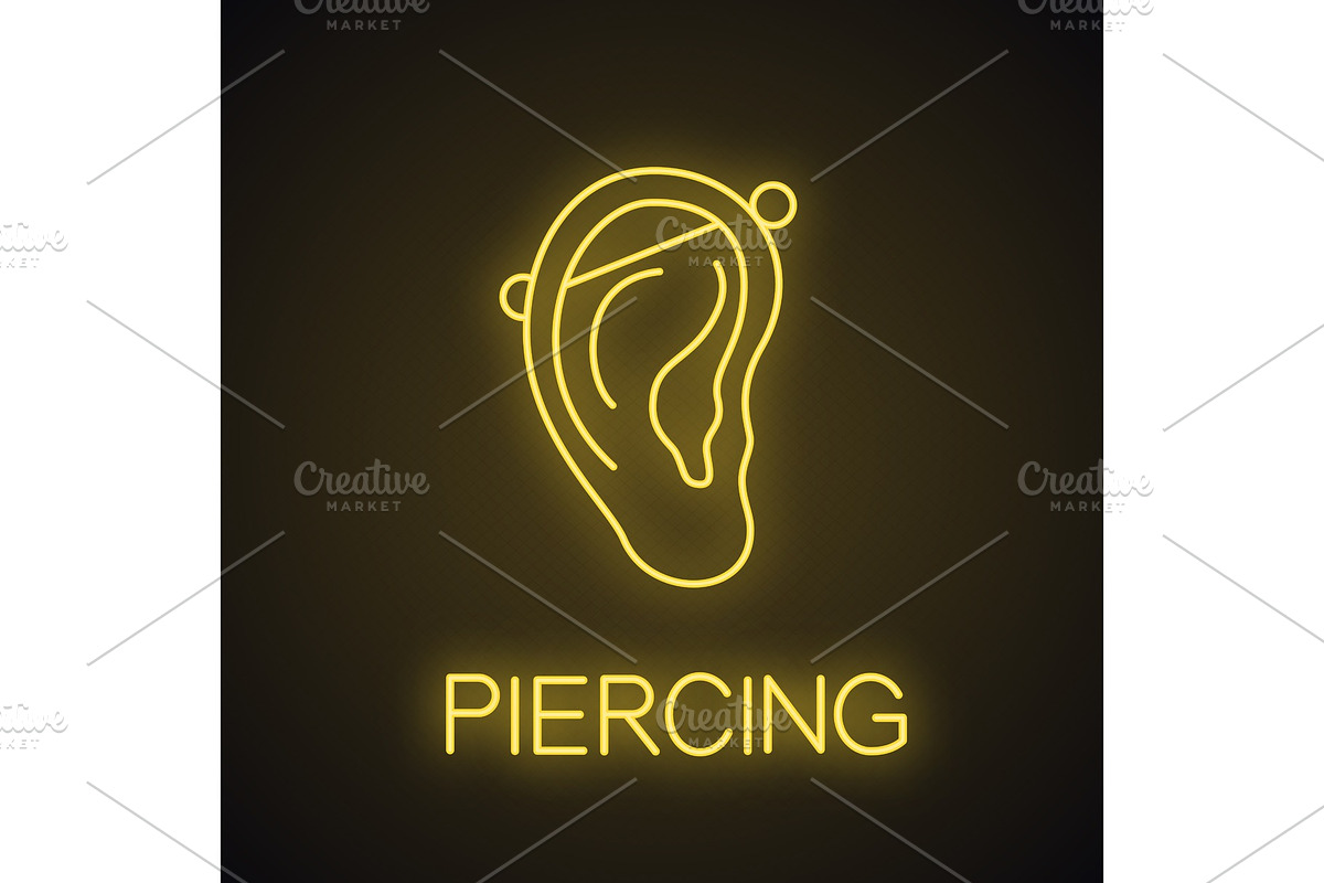 Industrial piercing neon light icon in Graphics - product preview 8