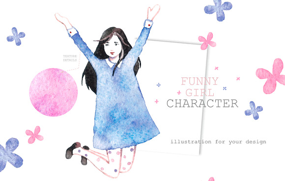 Funny girls in Illustrations - product preview 1
