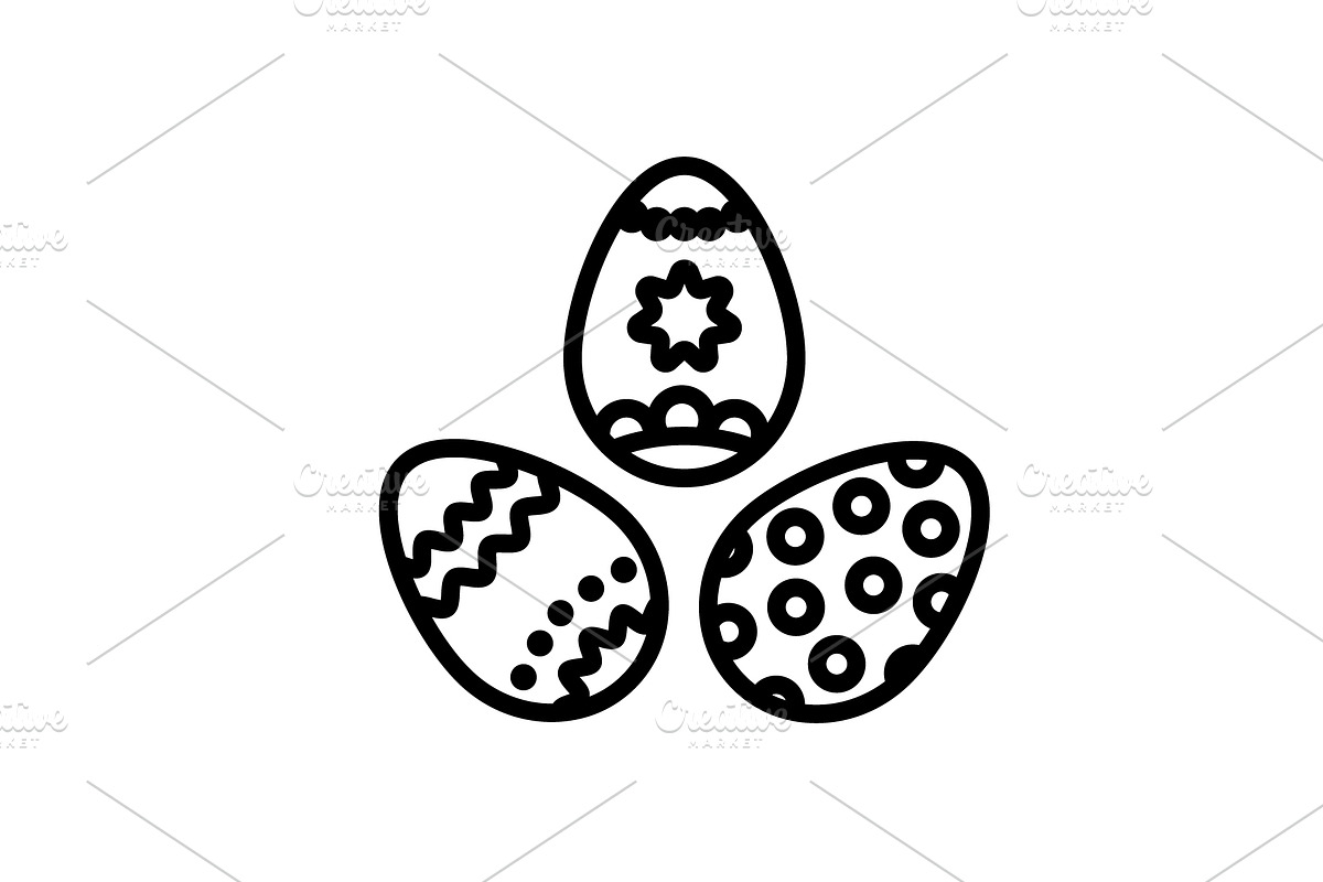 Web line icon. Easter eggs black  in Graphics - product preview 8