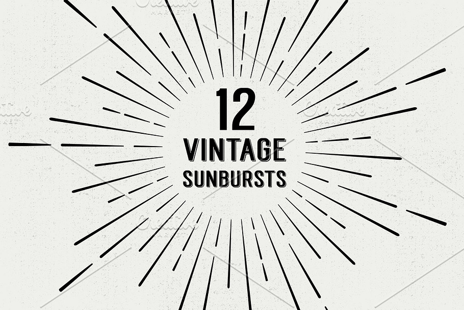 12 Vintage Sunbursts in Objects - product preview 8