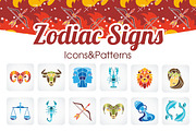 Zodiac Signs Icons&Patterns