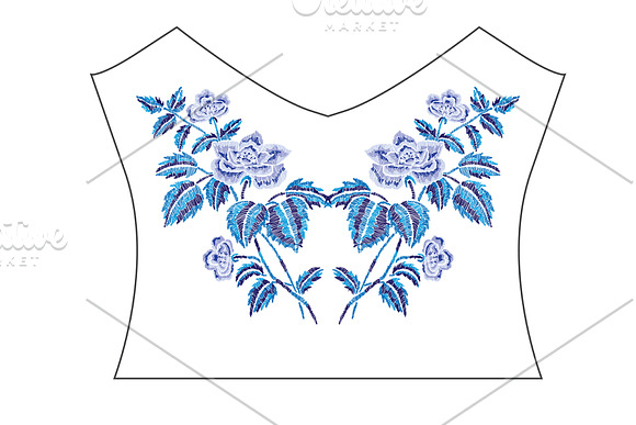 28 Flowers in Embroidery Style Set in Illustrations - product preview 5
