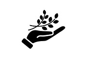 Web icon. A branch in the hand