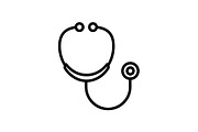 Web line icon. Stethoscope black 
