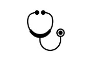 Web icon. Stethoscope black on white