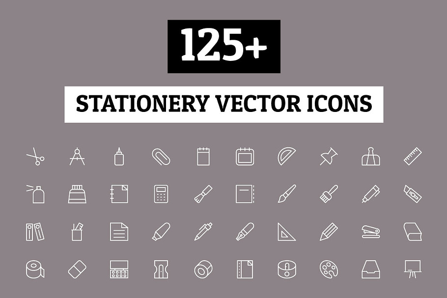 125+ Stationery Vector Icons in Graphics - product preview 8