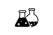 Web icon. Laboratory flasks black 