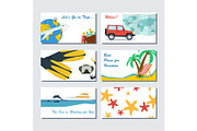 Six card template - summer vacation