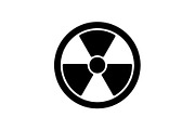 Web icon. Radiation hazard black 