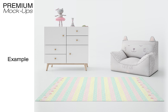 3 Types of Carpets in Kids Room Pack in Product Mockups - product preview 7