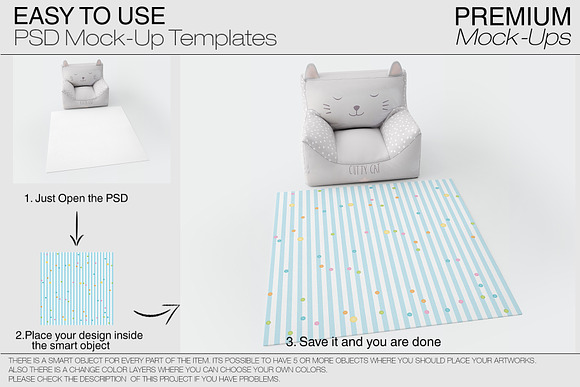 3 Types of Carpets in Kids Room Pack in Product Mockups - product preview 10