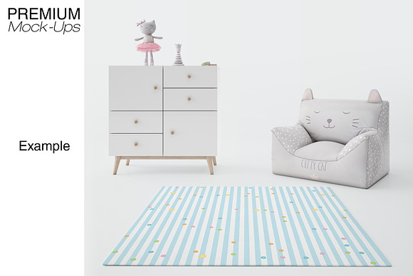 3 Types of Carpets in Kids Room Pack in Product Mockups - product preview 12