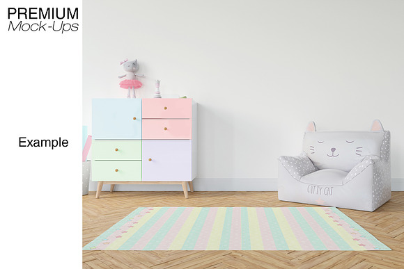 3 Types of Carpets in Kids Room Pack in Product Mockups - product preview 13